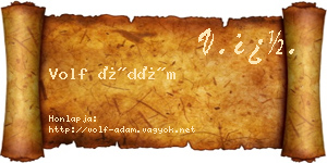 Volf Ádám névjegykártya