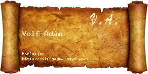 Volf Ádám névjegykártya